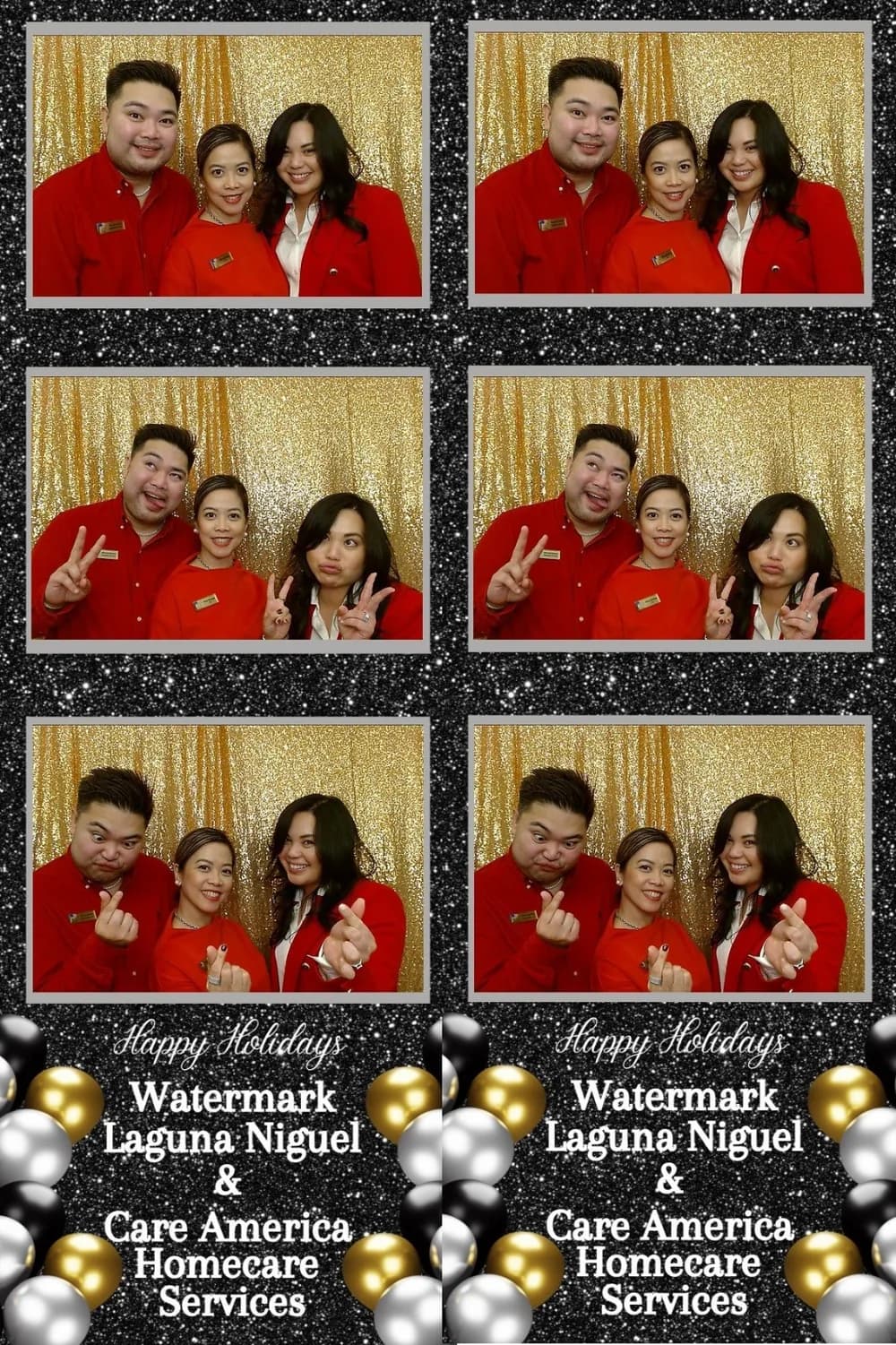 Branded corporate photo strip template printed at a company event