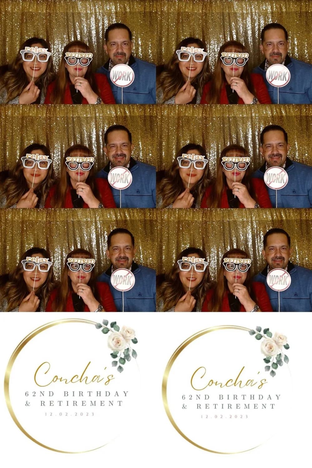 Custom wedding photo strip template printed at a photo booth