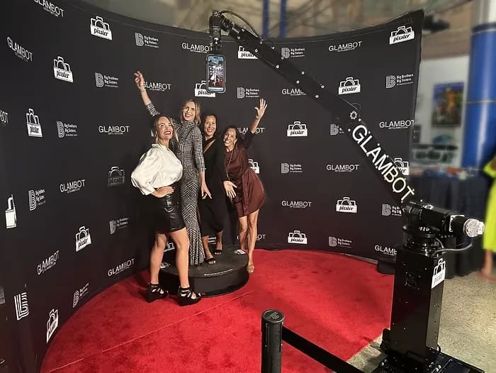Glambot slow-motion camera arm with softbox lighting at a Chicago event